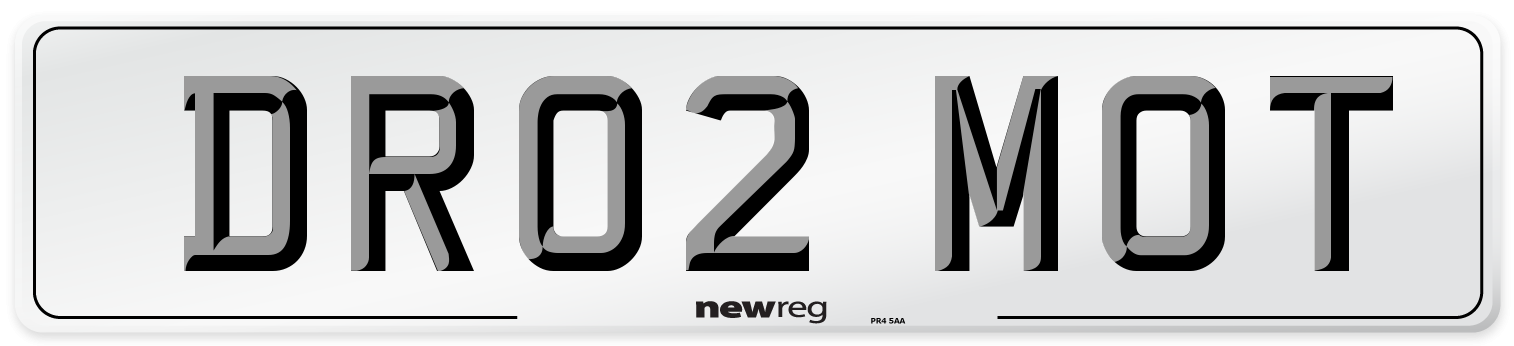 DR02 MOT Number Plate from New Reg